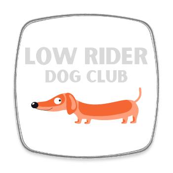 Dog club Dachshund - Square fridge magnet - white - Front