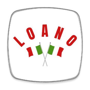 Loano Italian Flags  - Square fridge magnet - white - Front