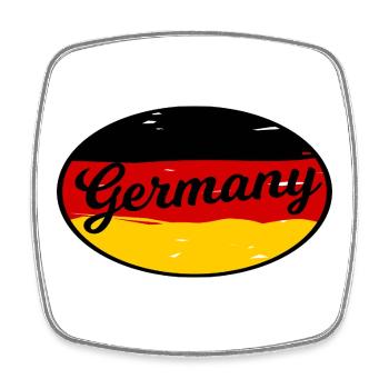 Germany Schriftflagge Wellenlook - Viereckiger Kühlschrankmagnet - Weiß - Vorne