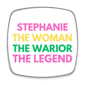 Stephanie La Femme La Guerrière - Noms Cadeaux - Magnet carré - blanc - Devant