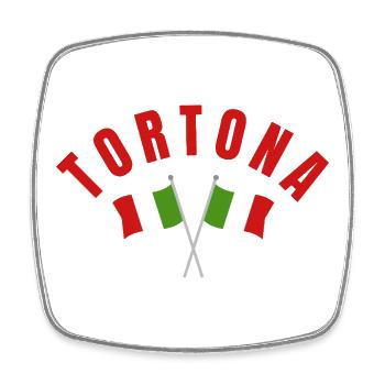 Tortona Italienische Flaggen - Viereckiger Kühlschrankmagnet - Weiß - Vorne
