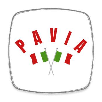 Pavia-Kreuz-italienische Flaggen - Viereckiger Kühlschrankmagnet - Weiß - Vorne