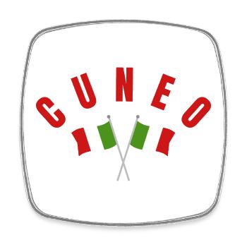 Cuneo Crossed Italian Flags  - Square fridge magnet - white - Front