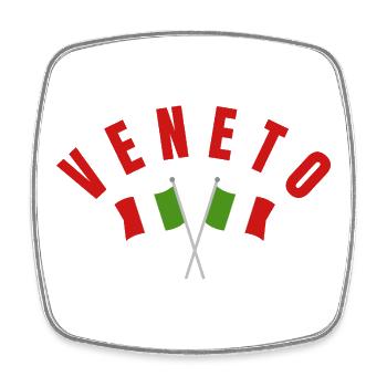 Veneto Italian Flags  - Square fridge magnet - white - Front