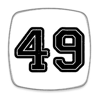 49 - Viereckiger Kühlschrankmagnet - Weiß - Vorne