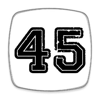 45 - Viereckiger Kühlschrankmagnet - Weiß - Vorne
