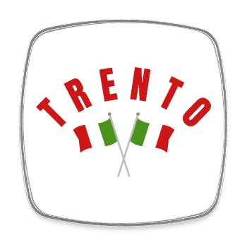 Trento-Emblem der italienischen Flagge - Viereckiger Kühlschrankmagnet - Weiß - Vorne