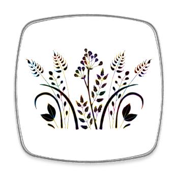 Blumen - Viereckiger Kühlschrankmagnet - Weiß - Vorne