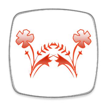 Blumen - Viereckiger Kühlschrankmagnet - Weiß - Vorne