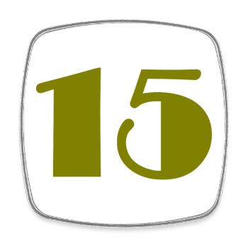 15. 15 ANS. 15e ANNIVERSAIRE. ANNIVERSAIRE 15 ANS. - Magnet carré - blanc - Devant