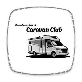 Caravan Graphic Silhouette - Viereckiger Kühlschrankmagnet - Weiß - Vorne