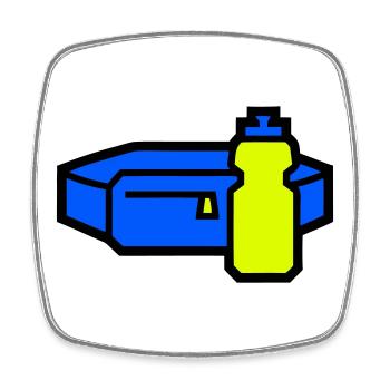 Courroir de ceinture d’hydratation pratique - Magnet carré - blanc - Devant