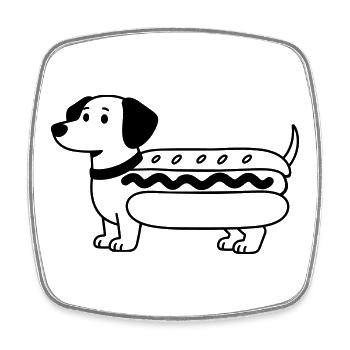hot dog - Square fridge magnet - white - Front