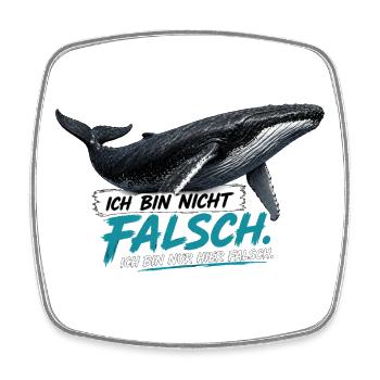 Humpback Whale Statement – I'm Just Wrong Here - Square fridge magnet - white - Front