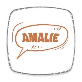 Vorname Amalie - Viereckiger Kühlschrankmagnet - Weiß - Vorne