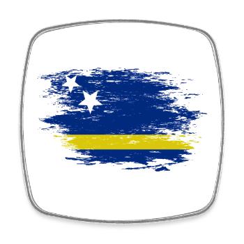 Curacao Flagge used - Viereckiger Kühlschrankmagnet - Weiß - Vorne