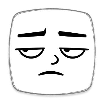 Grumpy sad disappointed face funny - Square fridge magnet - white - Front