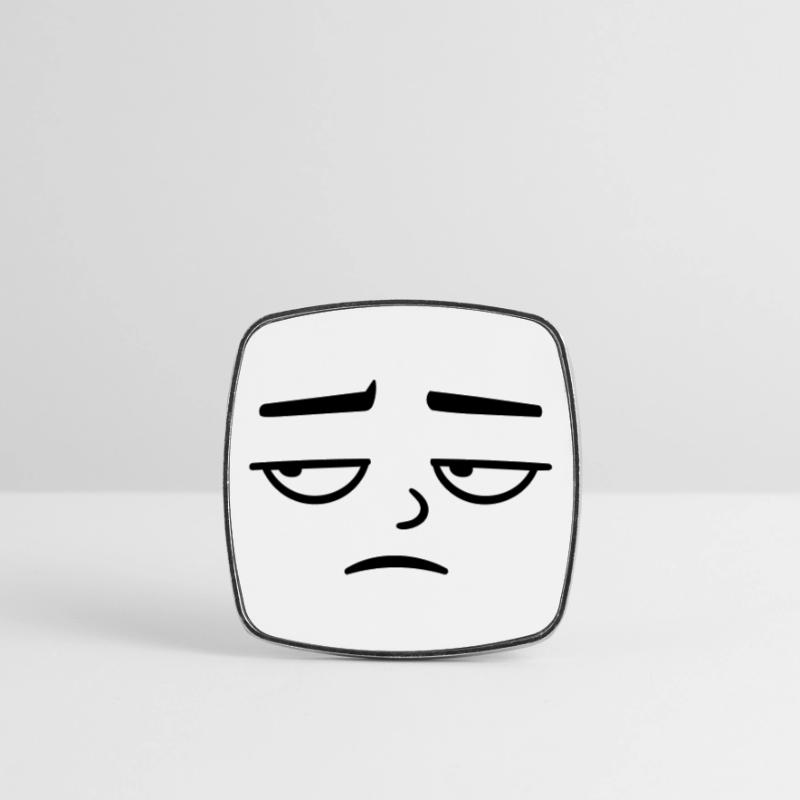 Grumpy sad disappointed face funny Square fridge magnet