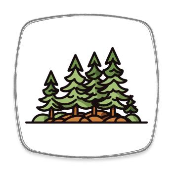 Forest Trees - Square fridge magnet - white - Front
