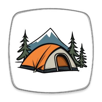 Camping Tent Outdoor - Square fridge magnet - white - Front