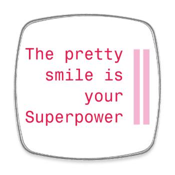 Smiling as a superpower - Square fridge magnet - white - Front
