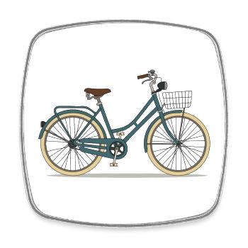 Art rétro de vélo de cruiser urbain - Magnet carré - blanc - Devant