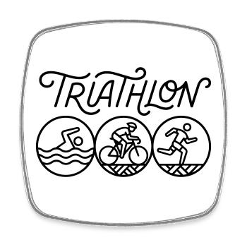 Triathlon - Viereckiger Kühlschrankmagnet - Weiß - Vorne