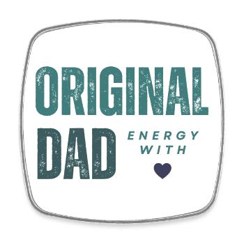 Original Dad Energy with Heart - Square fridge magnet - white - Front