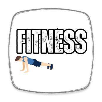 Fitnessziele: Liegestütze & Entschlossenheit - Viereckiger Kühlschrankmagnet - Weiß - Vorne