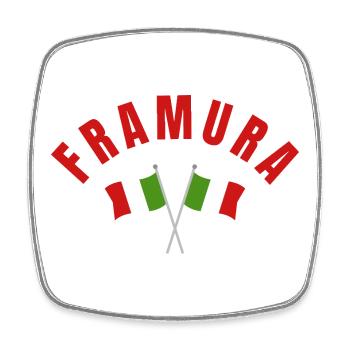 Framura-Bogen mit gekreuzten italienischen Flaggen - Viereckiger Kühlschrankmagnet - Weiß - Vorne