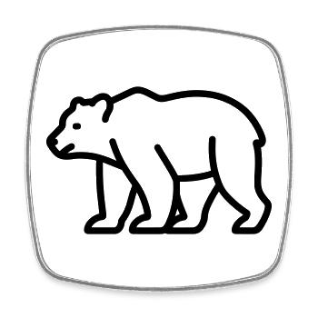 Bär - Viereckiger Kühlschrankmagnet - Weiß - Vorne