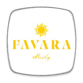 Favara, Sicile - Magnet carré - blanc - Devant