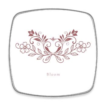 Feminine Floral Line Art Bloom - Square fridge magnet - white - Front