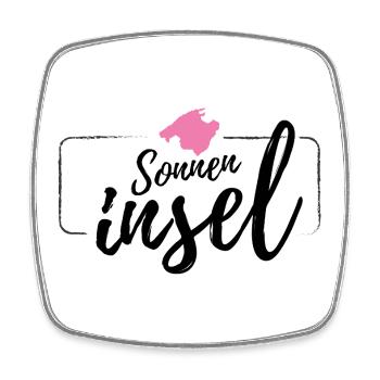 Mallorca Insel Sonneninsel Malle Design rosa - Viereckiger Kühlschrankmagnet - Weiß - Vorne