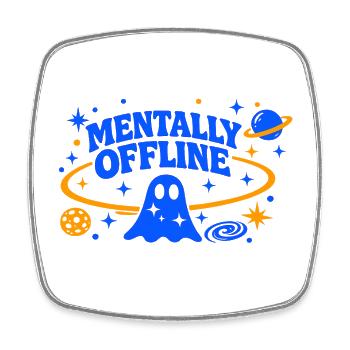 MENTALLY OFFLINE - Viereckiger Kühlschrankmagnet - Weiß - Vorne