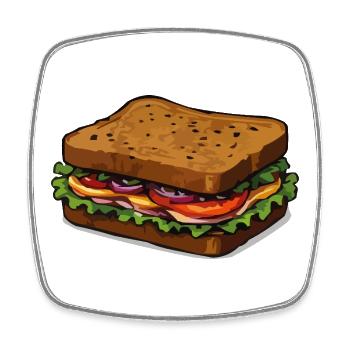 Sandwich illustration - Square fridge magnet - white - Front