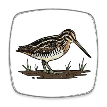 Bécassine Marais Snipe Camouflage Oiseau - Magnet carré - blanc - Devant