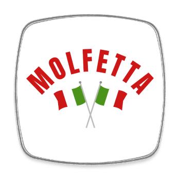 MOLFETTA Italian Flags Cross - Square fridge magnet - white - Front