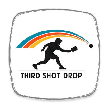 Dritter Shot Drop Badminton Silhouette - Viereckiger Kühlschrankmagnet - Weiß - Vorne
