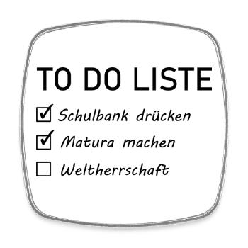 Matura Spruch  - Viereckiger Kühlschrankmagnet - Weiß - Vorne