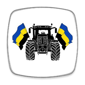 Gelderland_Tractor_Pride - Viereckiger Kühlschrankmagnet - Weiß - Vorne