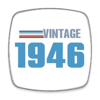 Tee 80 Ans Space Né(e) 1946 - Magnet carré - blanc - Devant