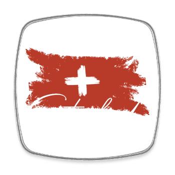 Drapeau suisse - Magnet carré - blanc - Devant