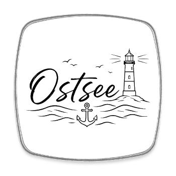 Ostsee - Viereckiger Kühlschrankmagnet - Weiß - Vorne