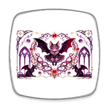 Gothic Vampire Cat Dark Fantasy Witchy Design - Square fridge magnet - white - Front