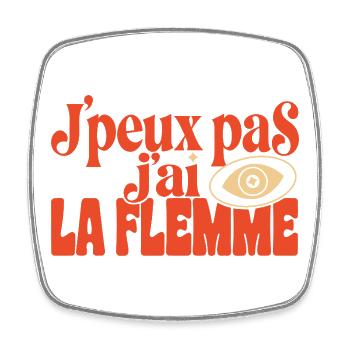Flemme Pop Œil Retro - Magnet carré - blanc - Devant