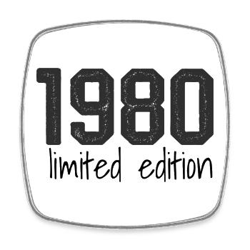 1980 Limited Edition Retro Geburtstag Jahrgang Des - Viereckiger Kühlschrankmagnet - Weiß - Vorne