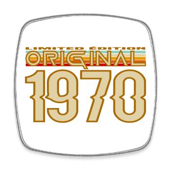 Original 1970 Retro Typography - Square fridge magnet - white - Front
