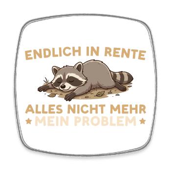 Rente Abschied Kollege Renteneintritt Waschbär - Viereckiger Kühlschrankmagnet - Weiß - Vorne