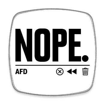 NOPE AfD - Square fridge magnet - white - Front
